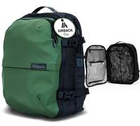 Airback AirbackGO Sac de cabine avec système d'aspiration intégré pour les voyages du week-end, s'adapte sur Ryanair - Résistant à l'eau et port de charge USB-C - Vert olive