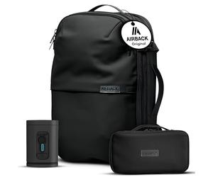Airback Sac de Voyage sous Vide Bundle - 22-48L, Inclus. Sac de Toilette et Pompe à Vide, Sac Voyage Cabine, Sac Compression Voyage Léger et Extensible, Confortable et Résistant à l'eau, Noir