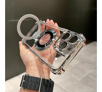 Airbag Anti-Fall for iPhone Case with Invisible Ring Stand, Airbag Phone Case, Four Corners Air Cushion Anti Drop Cell Phone Case for iPhone 15/14/13/12/11 ProMax (for iPhone 14Promax,Silver)