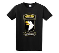 Airborne 101St Division Men's T-Shirt Unisex Black Cotton Print Tee Shirts 3XL