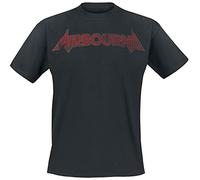 Airbourne Cracked Logo Homme T-Shirt Manches Courtes Noir L 100% Coton Regular/Coupe Standard