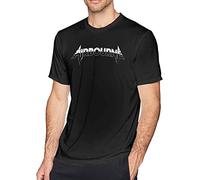 Airbourne Men's Cotton Round Neck T-Shirt Fashion Black Manches Courtes(X-Large)