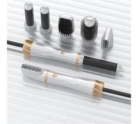 Airbrush 5 En 1 Air Styler, Automatique Hair Thermal Airstyler, Multifonction Seche Cheveux Boucleur, Démonté Boucleur Soufflant Pour Sécher, Boucler, Lisser (Blanc/Doré)