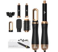 Airbrush 6 en 1 Air Styler, Brosse Soufflante Hair Styler Avec 6 Accessoires, Seche Cheveux, Fer a Boucler, Brosse Soufflante, Lissante Pour Cheveux, Pour Sécher, Lisser