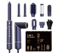 Airbrush 7 en 1 Seche Cheveux, Hair Styler 7 en 1 Set avec Sèche Cheveux, Fer à Boucler, Brosse Chauffante, Brosse Lissante Pour Cheveux, Concentrateur, pour Sécher, Boucler, Lisser, 110000 TR/MIM