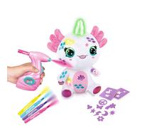Canal Toys Peluche Axolotl Airbrush lumineuse – À décorer, corne magique illuminée, lavable, cadeau