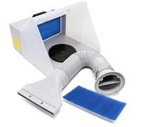 Wiltec Cabine d’aspiration Aérographie Airbrush 12 V - 52 dB - 4 m³/mn - Extraction vapeur brouillard peinture - Extensible - avec Tuyau échappement et Filtre de rechange - Tatouage modélisme Nail Art
