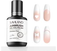 Airbrush Gel Nail Polish, No Dilution, 20 Ml White Gel Polish For Airbrush, Odourless, No Clogging, Nail Paint For Shadow Effects, Gradient Colours, Models And Stencils