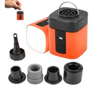 Airburst Pro - Compact Electric Pump with Vacuum & LED Light, 2-in-1 Portable Pump & Vacuum, Rechargeable Electric air Pump, Suitable for Inflatable Toys, Pool Floats, Vacuum Storage Bags (Orange)