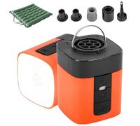 Airburst Pro - Compact Electric Pump with Vacuum & LED Light, 2-in-1 Portable Pump & Vacuum, Versatility for Inflatables,Camping Gear,Air Mattress,Pool Floats (Black Orange)