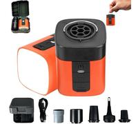 Airburst Pro - Compact Electric Pump with Vacuum & LED Light, 2-in-1 Versatility Electric Portable Mini Air Pump, USB Electric Pump, for Air Loungers, Sleeping Pads, Vacuum Bags & More (Orange)