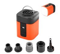 Airburst Pro - Compact Electric Pump with Vacuum & LED Light, 2025 Ultra-Fast and Portable Mini Air Pump, Inflate Deflate for Air Mattress, Camping Gear, Vacuum Storage Bags (Orange)