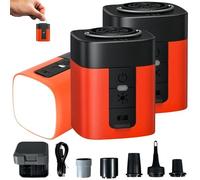 Airburst Pro - Compact Electric Pump with Vacuum & LED Light, Air 3 Air Pump with 2600 Mah Battery & Camping Light, Portable Pumps for Elastic Mattress, Pool Floats, Vacuum Storage Bags(2Pcs)