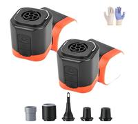 Airburst Pro - Compact Electric Pump with Vacuum & LED Light, Kydschoice 2-in-1 Portable Mini Air Pump, USB Electric Pumps, for Air Loungers, Sleeping Pads, Vacuum Bags & More (2*Black)