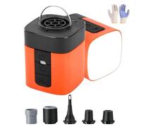 Airburst Pro - Compact Electric Pump with Vacuum & LED Light, Kydschoice 2-in-1 Portable Mini Air Pump, USB Electric Pumps, for Air Loungers, Sleeping Pads, Vacuum Bags & More (Orange)