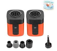 AirBurst Pro Compact Electric Pump with Vacuum & LED Light, Ultra-Fast and Mini Electric Air Pump, 2-in-1 Portable Rechargeable Air Pumpn, for Air Mattress, Sleeping Pads, Vacuum Bags (2pcs)