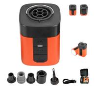 Airburst Pro - Pompe électrique compacte avec vide et lumière LED, mini pompe à air portable Airburst Pro, pompes portables et aspirateur, gadgets de camping pour gonflables (1 pièce, orange)