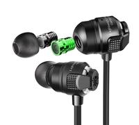 Airburst Super Bass Dual Variable Sound Cell HD Voice Earphone Gaming Headset Earbuds Metal Filters,Black