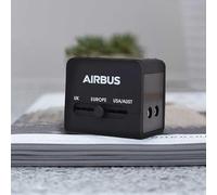 Airbus - Adaptateur de Voyage Universel avec Connecteur USB, Compatible USA, Royaume-Uni, Australie - Sécurité Intégrée, Design Compact et Pratique pour Voyages Internationaux, Double Port USB