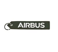 AIRBUS - Porte clés A400M, Bord Cousu, Oeillet Solide, Pour Sacs et Valises, Idée cadeaux passionés aéronautique, Vert, Taille unique 160 x 30 mm