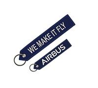 AIRBUS - Porte clés "We Make It Fly", Bord Cousu, Oeillet Solide, Pour Sacs et Valises, Idée cadeaux passionés aéronautique, Bleu, Taille unique 160 x 30 mm
