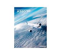 AIRBUS - Poster A320 Vue Du Ciel, Impression en quadrichromie, Découpe Sans Bordure, Parfait pour Encadrer, Object de Décoration, Pour Bureau, Chambre ou Appartement, Dimension 50x40 cm