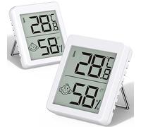 Aircode Thermomètre Intérieur, 2 Sets Mini LCD Digital Thermometre Hygrometre à Poser ou à Suspendre pour Intérieur Salon Chambre de bébé Bureau Réfrigérateur
