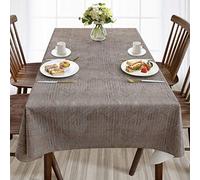 AIRCOWRIE Nappe en vinyle imperméable, très résistante, résistante à l'huile et aux déversements, nappe en PVC facile à nettoyer pour une utilisation intérieure et extérieure au printemps (marron, 137