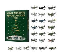 Aircraft Advent Calendar 2025,Calendrier de l'Avent 24 Jours - 24 Mini Avions de Guerre Uniques, Idéal pour les Collectionneurs et les Amateurs d'Aviation