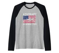 Aircraft Loadmaster Aviation Aviation Cargo Drapeau Américain Manche Raglan