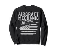 Aircraft Mechanic American Flag Airplane Vintage Gifts Men Sweatshirt