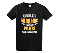 Aircraft Mechanic Pilots Men Adult Short Sleeve Black M
