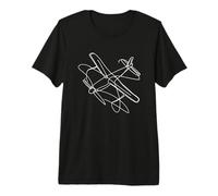 Aircraft One Line Drawing Plane Lover Hobby T-Shirt Haut de Gamme