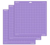 AIRCUT Tapis de découpe Fort pour Cricut Maker/Explore Air 2/Air/One (30,5 x 30,5 cm), 3 Tapis de découpe Adhésifs Forte pour Cricut StrongGrip 12''x12'' Violet