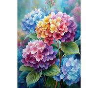 AIRDEA Fleurs d’Hortensia Diamond Painting Adulte, Fleurs Peinture Diamant Activité Manuelle Adulte, 5D DIY Diamant Painting pour Décoration Murale Maison 30x40 cm