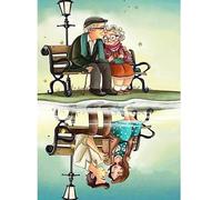 AIRDEA Un couple aimant vieillit ensemble Peinture Diamant, 5D DIY Broderie Diamant Painting Kit Complet, Artisanat Strass Point de Croix Painting pour Adultes debutant, Murale Décoration 30x40cm