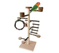 Aire de Jeu destinée aux Oiseaux | Jungle Gym en Bois Accessoires de Cage | Gym De Jeu pour Calopsitte,pour Conures Perruches Calopsittes et Inseparables