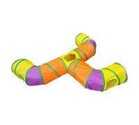 Aire de Jeux à Tubes Pliables Arc-en- - Tubes et Tunnels pour Chats Animaux d'intérieur | Tunnel Chat Trois Voies avec Trou Regard interactif, Jouets en Tube Compagnie engageants Chiot lapi