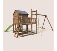 Aire de jeux avec cabane et toboggan cot