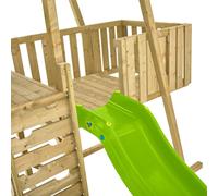 Aire de jeux avec siège bébé, balançoire et toboggan - bois fsc® - h306 cm - ki
