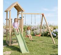 Aire De Jeux Avec Toboggan Easy Xplorer 2 Pour 6 Enfants Bois TU