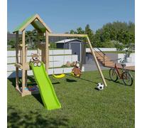 Aire De Jeux Avec Toboggan En Bois Easy Xperience Trigano - 6 Enfants Bois TU