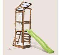 Aire de jeux avec toboggan et mur d'esca