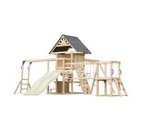 Aire de jeux - AXI - AXI Hunter - 3 plateformes - Double toboggan 220 cm - Balançoire 2 sièges
