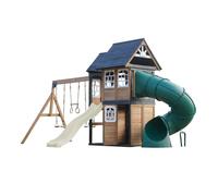 Axi Noud Aire De Jeux En Bois, 2 Balançoires, Toboggan Tubulaire Et Toboggan Crème | Maisonnette Xxl Pour Enfants Avec Structure D'Escalade Et Trapèze | Pour Le Jardin