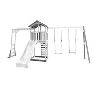 Aire de Jeux AXI en Bois FSC - Toboggan, Bac à Sable, Balançoires, Cadre d'Escalade pour Enfants blanc TU