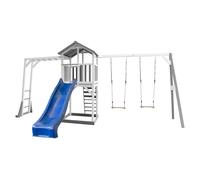 Aire de Jeux AXI en Bois FSC - Toboggan, Bac à Sable, Balançoires, Cadre d'Escalade pour Enfants bleu TU
