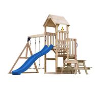 Aire de Jeux - AXI - Mette - Double Balançoire - Toboggan Vert - Table de Pique Nique