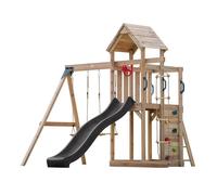 Aire de jeux - AXI - Moos - 2 Balançoires - Échelle en Corde - Toboggan Gris