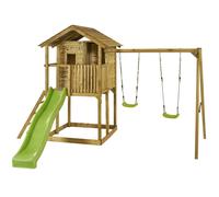 Kangui - Aire de jeux en bois WAPITI - Cabane sur pilotis, balançoires, toboggan, balcon